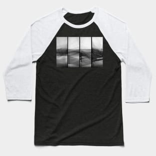 Abstract Lines In Black and White Baseball T-Shirt